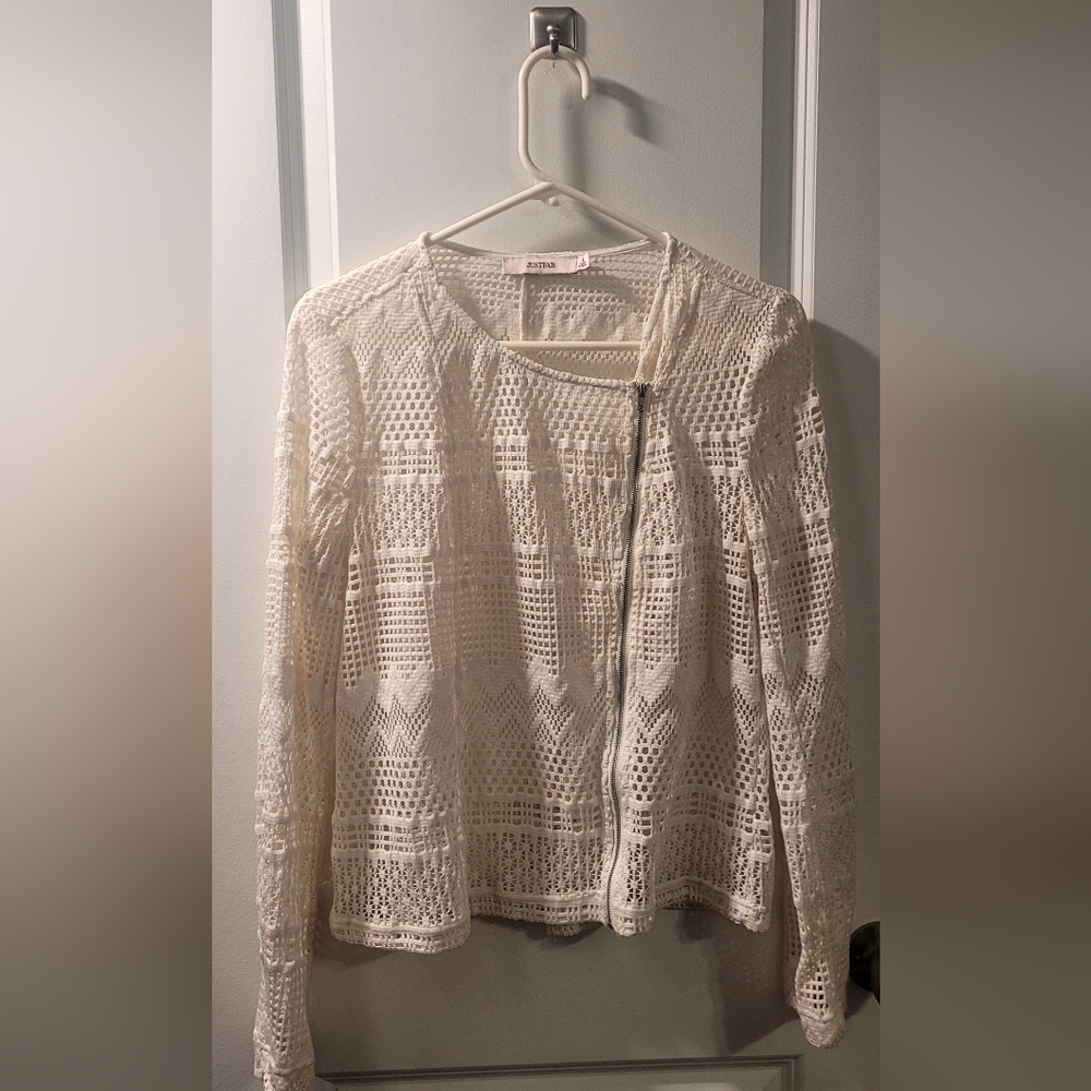 JustFab Zip-Up Blouse